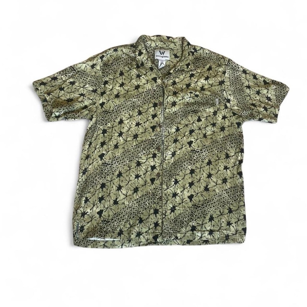 White Sierra Men's Black and Tan Star Pattern Shirt